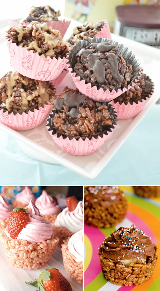 rice krispie treat cupcakes Lots unique and fun rice krispie treat ideas!