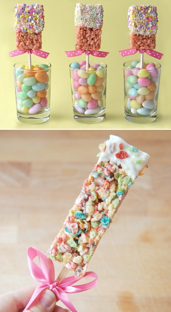 rice krispies treat pops Lots unique and fun rice krispie treat ideas!