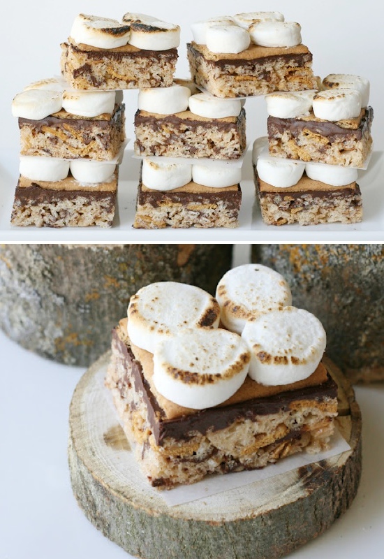 smores rice krispie treats Lots unique and fun rice krispie treat ideas!