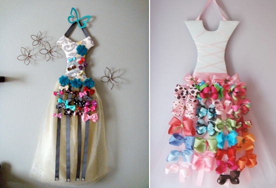 Lots of cute hair bow holder ideas!