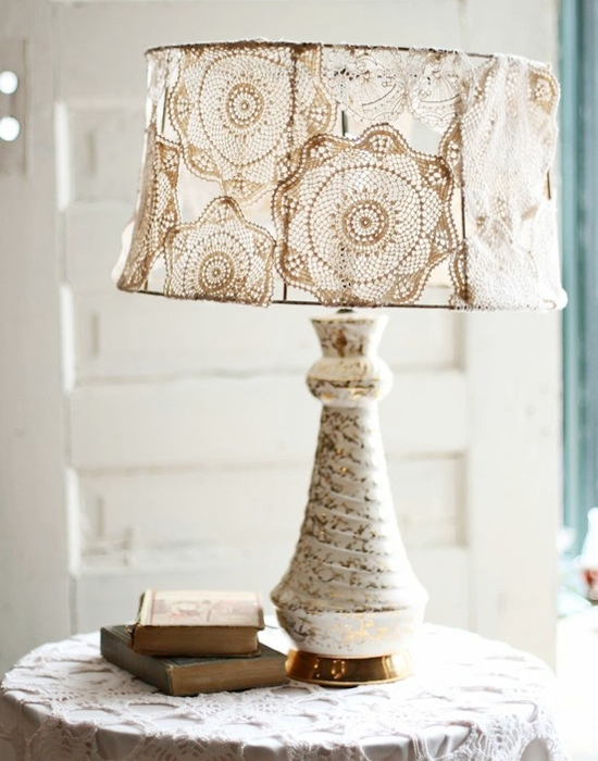 diy doily lampshade