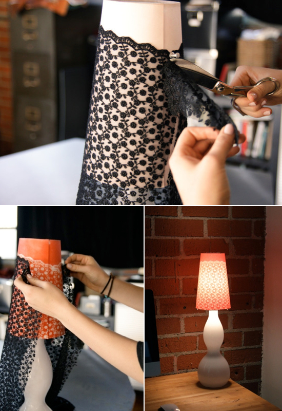 diy lace lamp shade