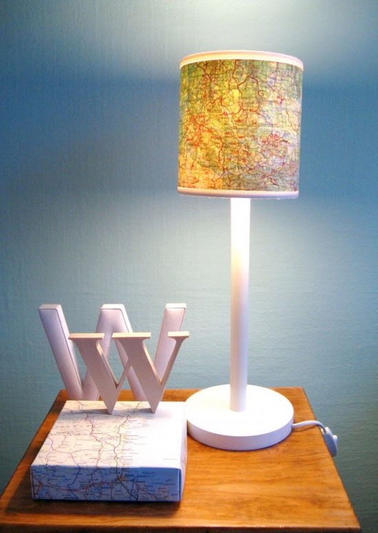 diy map lampshade