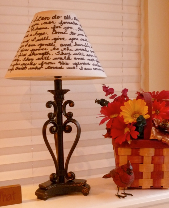 hand written lamp shade