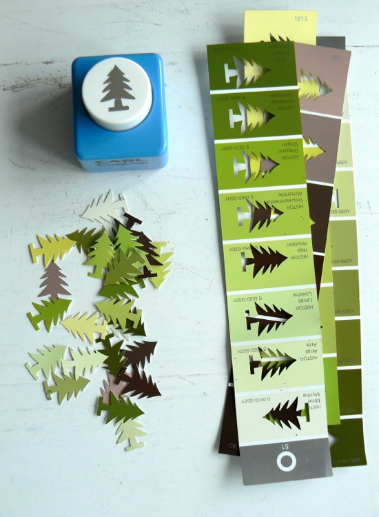Christmas Paint Chip Confetti 18 Paint chip craft ideas. Why hadn't I thought of these??