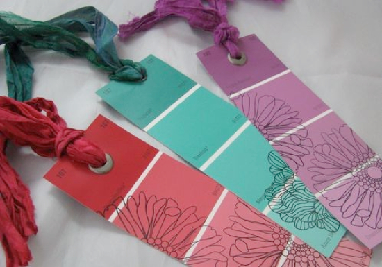 Creative Paint Chip Bookmarks 18 Paint chip craft ideas. Why hadn't I thought of these??