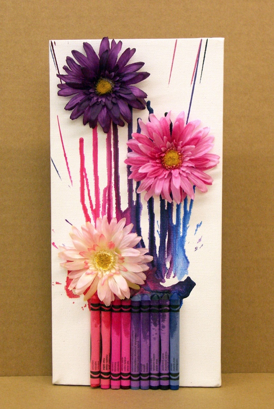 Melted Crayon Art Flowers | Pinterest Crafts For Kids