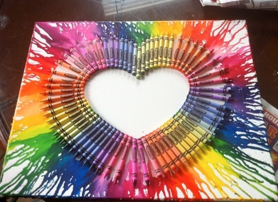 Melted Crayon Art Heart