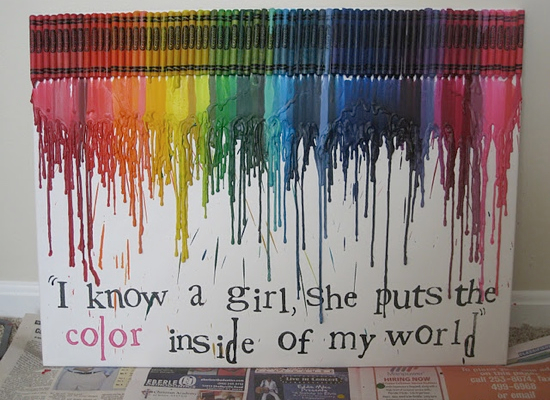 Melted Crayon Art With Letters