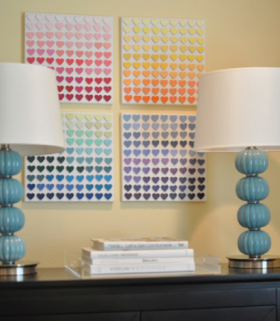 Paint Chip Canvas Art 18 Paint chip craft ideas. Why hadn't I thought of these??