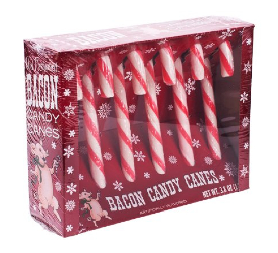 bacon candy canes