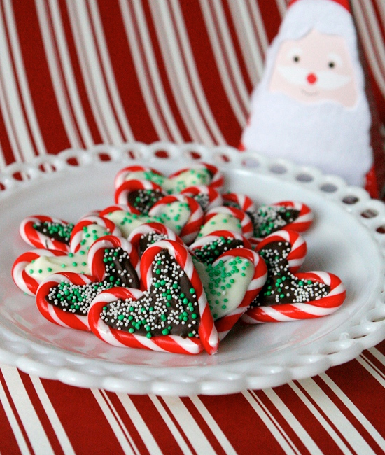 candy cane heart cookies Tons of candy cane crafts and ideas!!