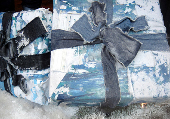 denim gift wrap 17 Unique Wrapping Paper Ideas