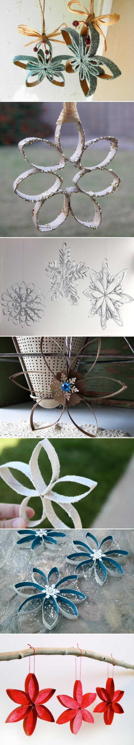 Toilet Paper Roll Snowflakes! Cheap, easy & pretty.