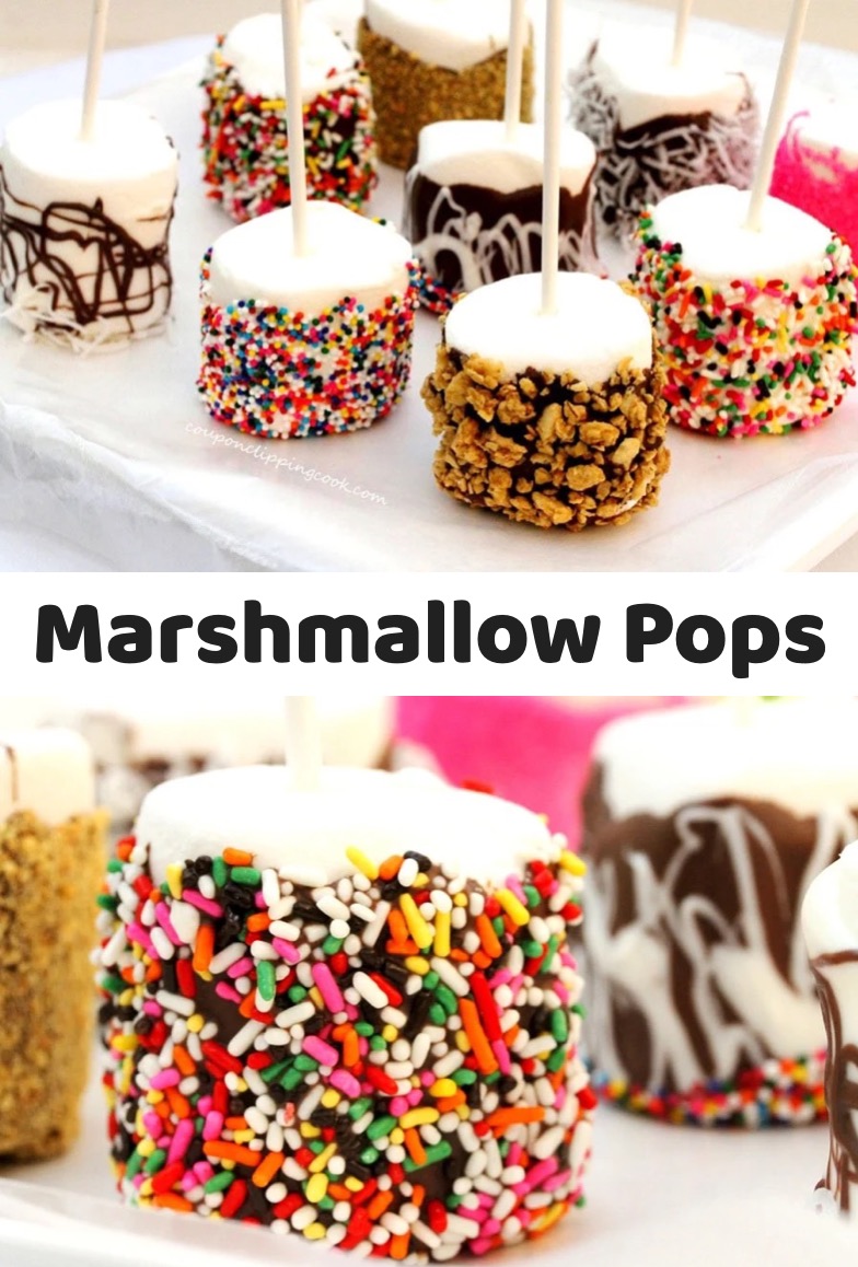 These marshmallow pops are a hit with kids. Coat them in white and dark chocolate and then add color and crunch with sprinkles, nuts, coconut, granola, crushed graham crackers, and more! Anything you put on a stick becomes an instant hit at any party.