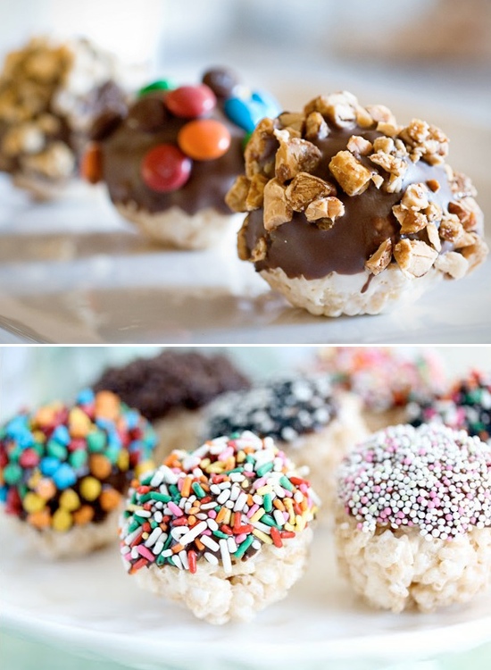 rice krispie treat balls Lots unique and fun rice krispie treat ideas!