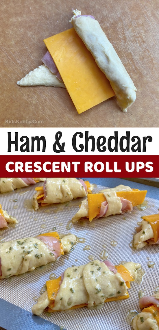 Warm crescent dough sandwiches rolled up with sliced cheese and deli meat, brushed with seasoned butter, and baked until golden brown.