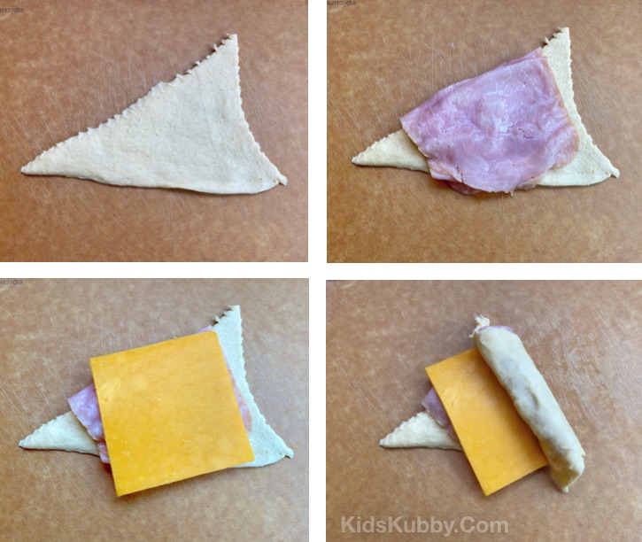 How to make sandwiches with crescent roll dough. Quick and easy lunch idea for kids! Your picky eaters will love them.