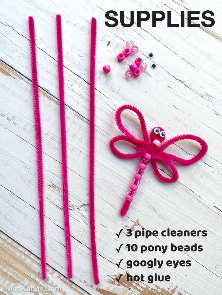 Easy Pipe Cleaner Crafts For Kids To Make -- Dragonfly Tutorial. Super fun and easy to make! Great project for girls to make in the spring.