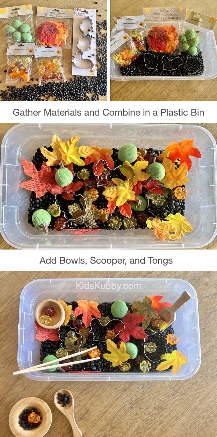 The Best fall sensory bin with dollar store fillers