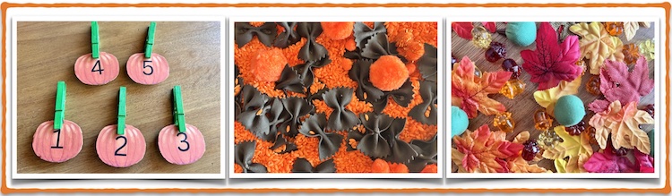 Best 3 fall sensory bin up close