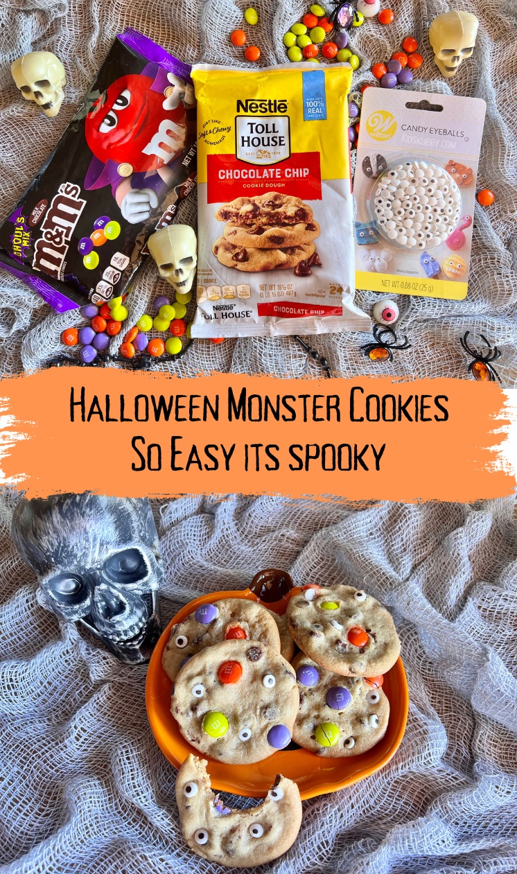 Before and After Halloween Monster Cookies