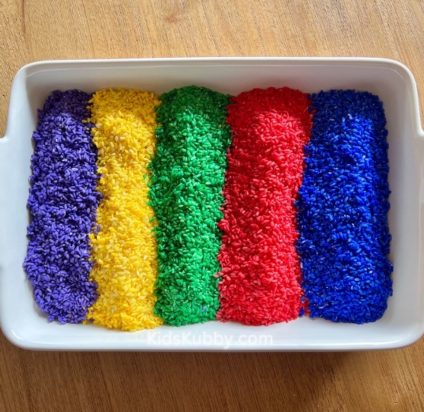Painted Rainbow Rice finished product