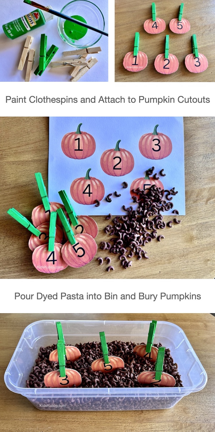 Pumpkin matching number recognition for children