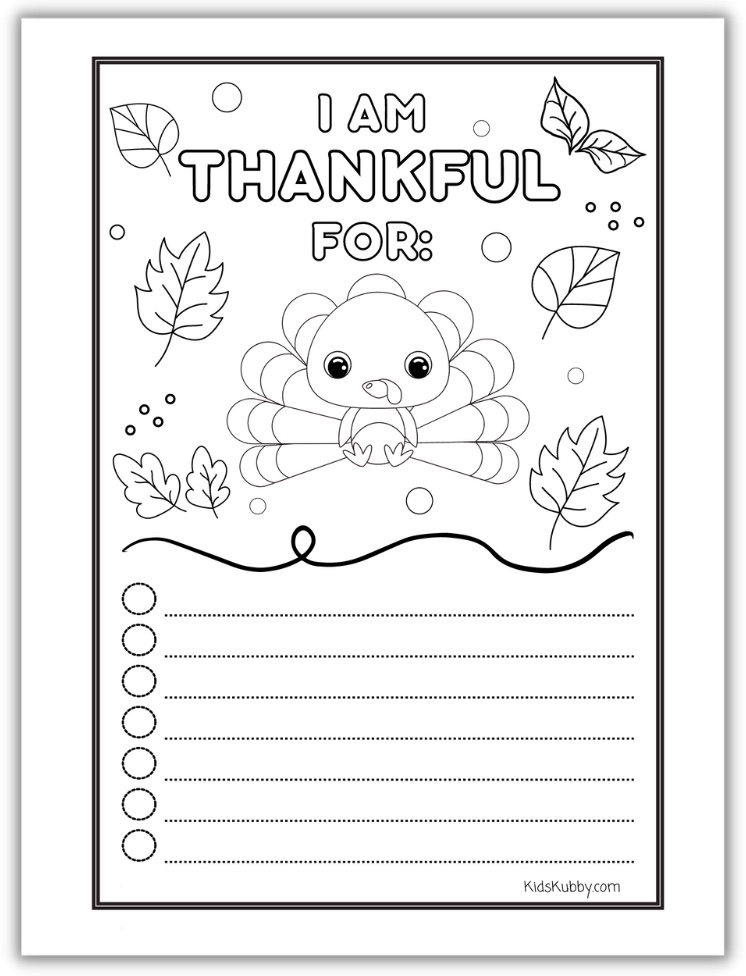 What better time to count our blessings than thanksgiving. Have your kids write what they are thankful for then coloring the turkey!