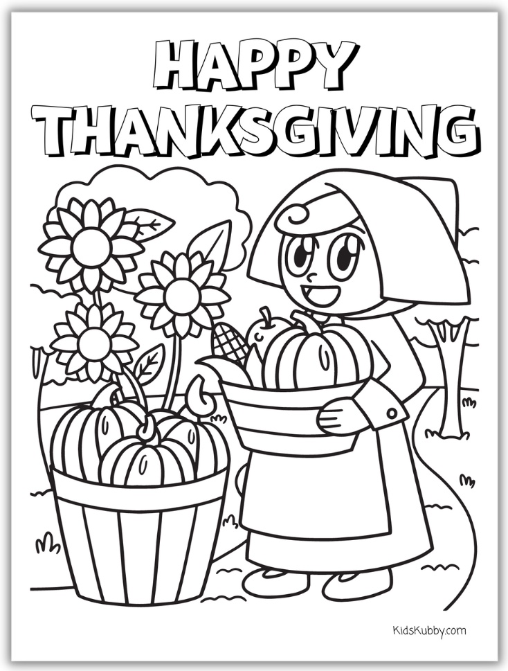 This Pilgrim coloring PDF is free and perfect for preschool kids. Share with any teachers you know so they can enjoy some quiet time in the classroom. Kids absolutely love coloring sheets and teachers love free teaching supplies. 