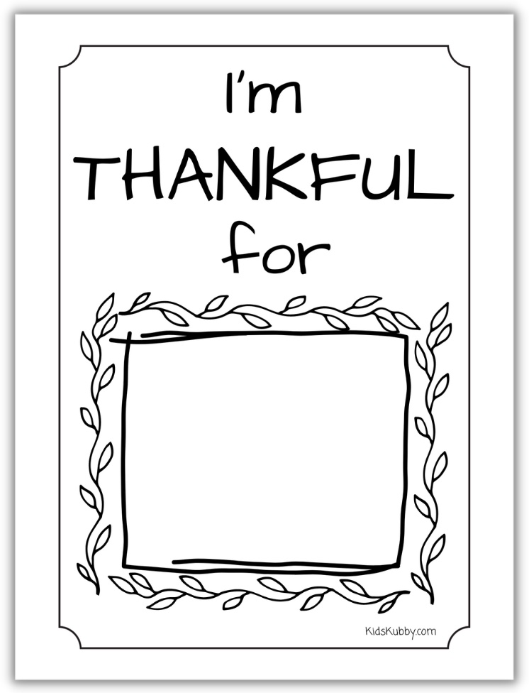 Have your kids list what they are thankful for and coloring the picture for a fun activity