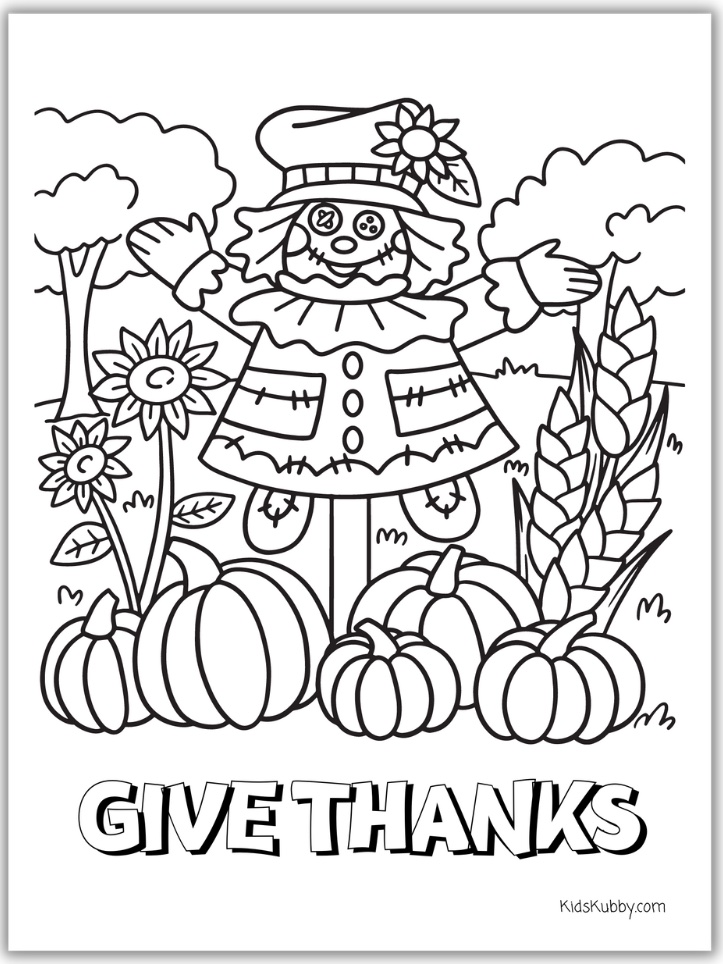 Scarecrow coloring sheets are the perfect fall activity for kids. This coloring page is free to download and will entertain your kids. Use these coloring sheets for kids at holiday parties to keep everyone happy and quiet. The perfect kids activity while you’re cooking thanksgiving dinner. 