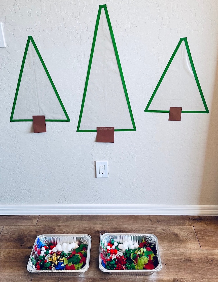 Peaceful Parenting: Decorating a Contact Paper Christmas Tree