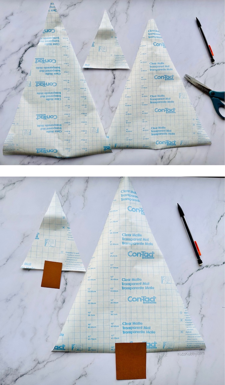 Searching for an easy Christmas craft idea for kids- here is a fast prep Christmas tree art project that is perfect for toddlers and preschoolers. This contact paper Christmas craft makes great homemade decorations and you can even turn it into a sun catcher!