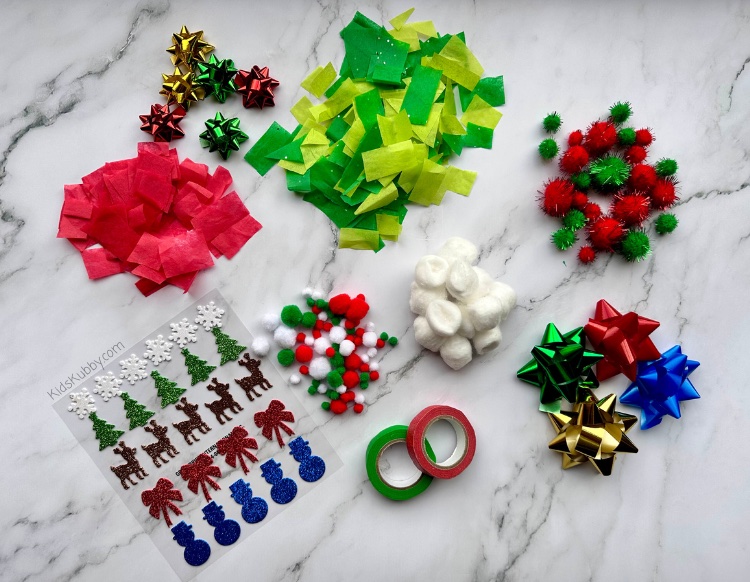 Easy and fun Christmas tree craft using art supplies you already have around your house. Kids will have hours of fun with this simple and cheap art project. 