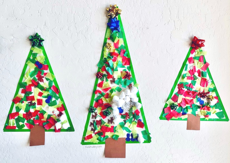 Contact Paper Christmas Tree Craft - Kids Kubby