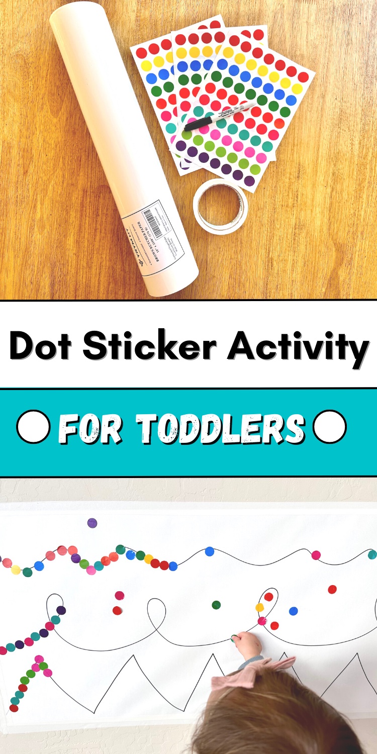 Looking for a simple and fun fine motor game for kids – give this Sticker Line Activity a try. All you need is paper, dot stickers, tape, and a marker and in 5 minutes you have an activity that will strengthen little hands and increase hand eye coordination. The perfect fine motor skills activity for preschool! 
