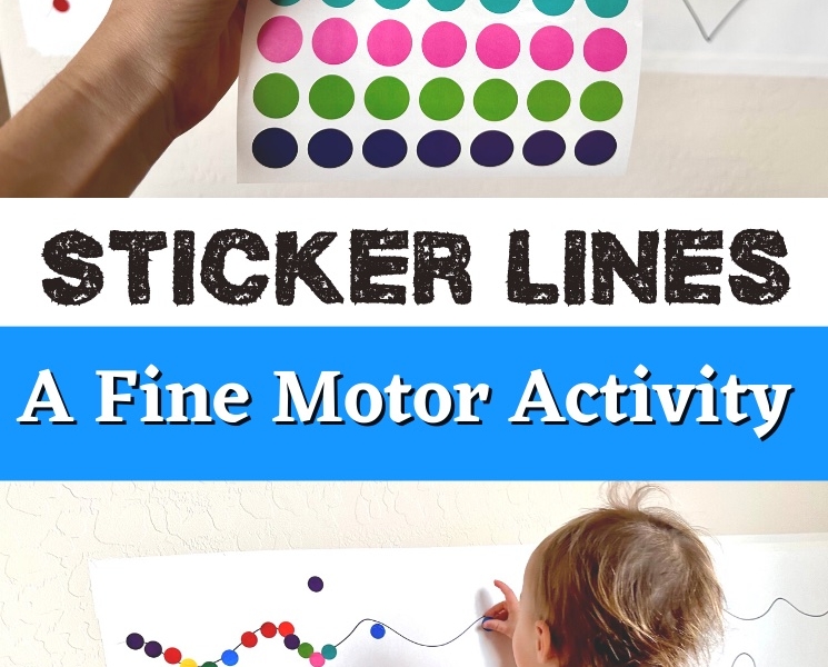 Need a quick and easy toddler activity? Try sticker lines! This is an awesome fine motor activity that keeps little hands busy