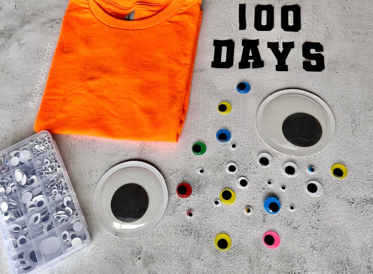 Is it school spirit week again? Even though dress up week is 100 days into the school year it always seems to catch me off guard. Well not this year! My son and I created the CUTEST 100 days of school shirt that was cheap and so fun to make. This 100 days of school shirt with googly eyes is easy, affordable and ALL the googly eyes stayed on through the entire school day! Give this Monster Googly Eye 100th day of school shirt a try this year and I promise you won’t be disappointed! 