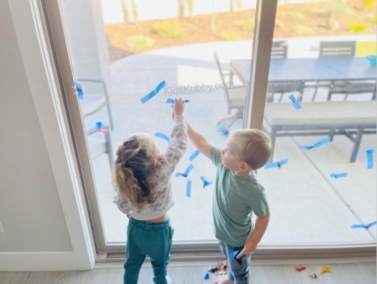 Are you looking for fun playdate ideas for your toddlers? Try using masking tape! This cheap and easy idea is great for busy stay at home moms on a budget.