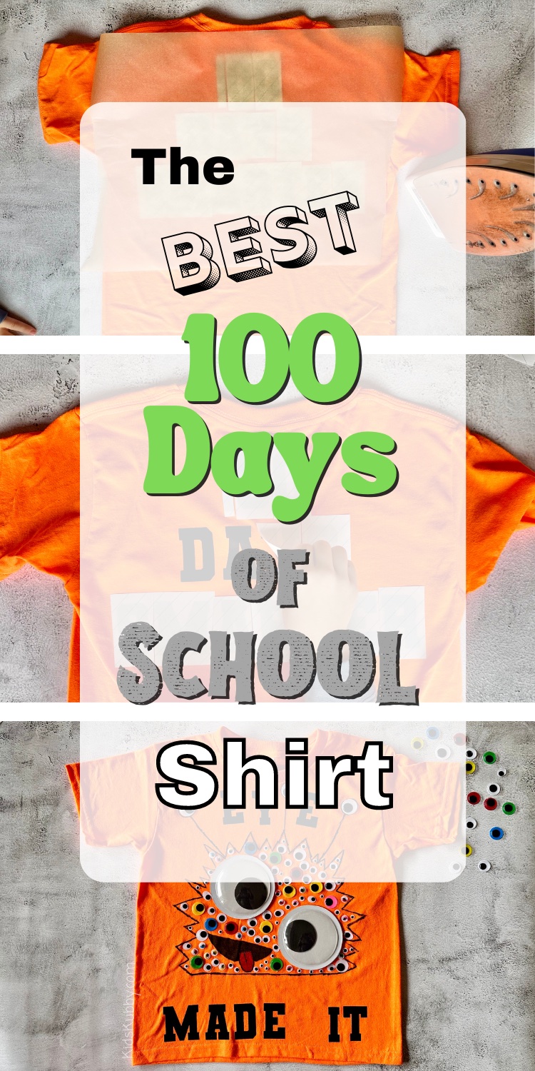 100 days of school shirt, 100 days of school shirt ideas, 100 days of school shirt for boys, 100 days of school shirt for girls, 100 days of school shirt DIY, 100 days of school, 100 days of school dress up, 100 days of school ideas, 100 days of school shirt monster eyes, 100 days of school shirt eyeballs, 100 days of school shirt eye survived, 100 days of school shirt with googly eyes, School dress up day idea, silly shirts for kids, best homemade shirt for school dress up days 