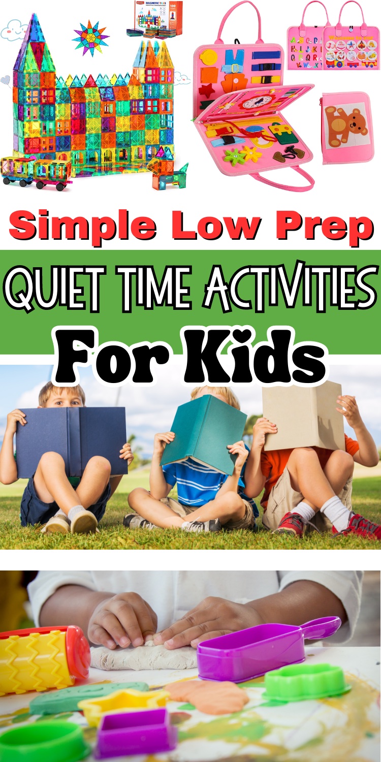 Ok, so your preschooler has stopped napping. Now what? Time to implement quiet time. I know this can be daunting at first. I mean how in the world are you going to keep your little one in their room? Try these amazing low prep quiet time activities. With these fun and interactive activities, your preschooler is sure to stay entertained so that you can have a bit of a mid-day break! They might even be having so much fun they don’t want quiet time to end! 