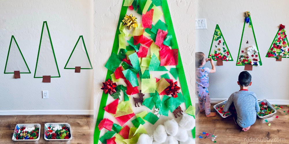 Kids Week: Tissue Paper Christmas Trees - Design Improvised