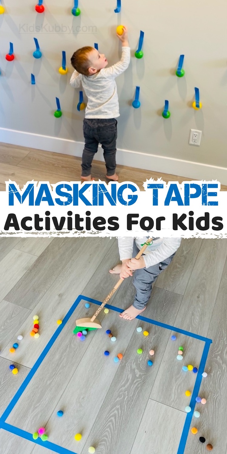Calling all busy and tired moms! Are you looking for fun and easy activities for toddlers at home that are cheap to do? Try masking or painters tape! You can create a ton of learning activities and fun projects for kids. These are perfect for 2 year olds, toddlers and preschoolers. Great for hand and eye coordination as well as fine motor skills, plus you can sit back and just watch as they stay entertained for hours. 