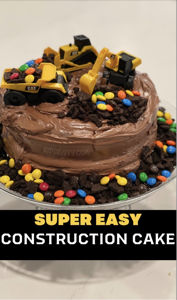 Are you looking for a quick, easy and fail proof cake? This diy construction site birthday cake is a great option for when you're on a time crunch! The kids will be sure to love it! You'll have all this kids at the party talking! It perfect for boys of all ages, but especially toddlers and preschool children. They love playing with the tractors. 
