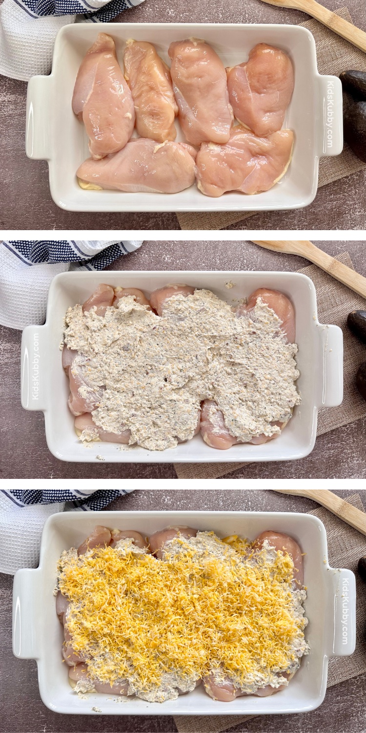 Are you looking for quick and easy family dinner recipes on a budget? Your picky kids are going to love this creamy ranch chicken! You can use brown or white rice, plus the veggies of your choice as a side. I like making this creamy ranch chicken bake ahead of time and simply re-warming on busy school nights. Easy dinner idea for the whole family. 