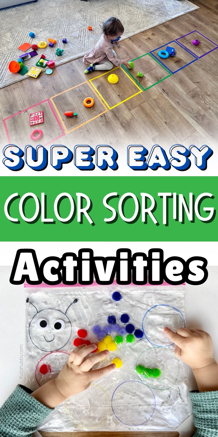  Are you looking for a few boredom busting activities that also help toddlers and preschoolers learn their colors? You have to check out these easy and cheap color sorting activities. They're perfect for busy moms and dads on a budget using cheap supplies you probably already have at home. What's better than kids having fun while they learn?!