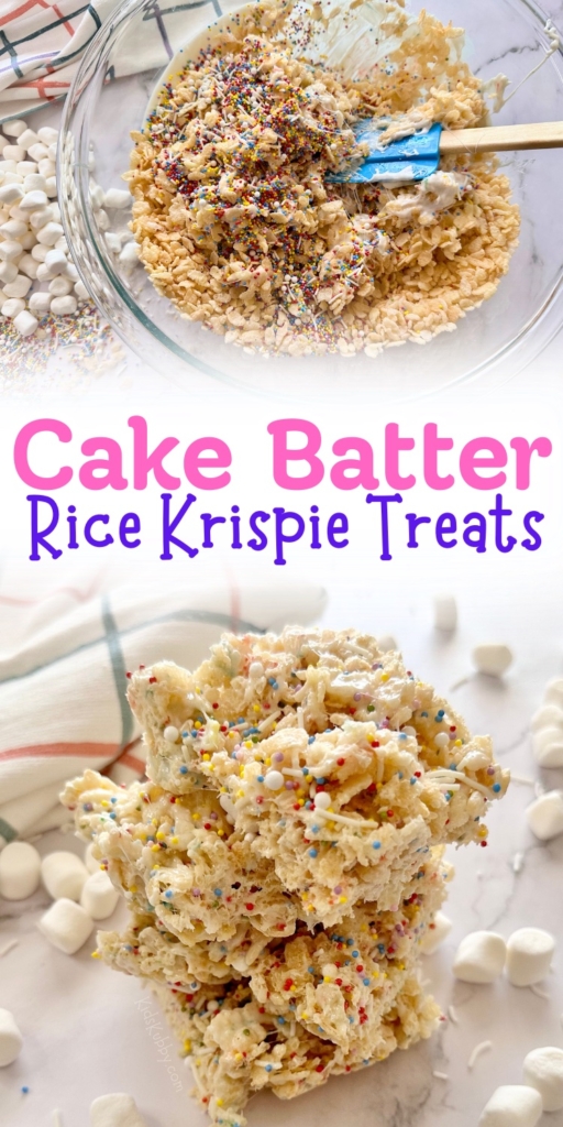 Cake Batter Rice Krispie Treats - Kids Kubby