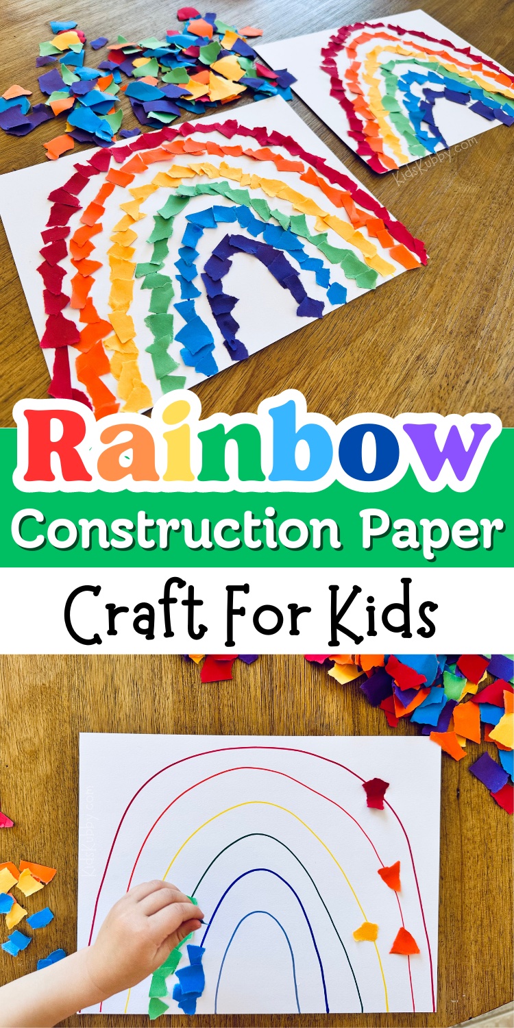 A fun and colorful craft idea for kids to make! If you’re looking for fun craft ideas for your kids, this whimsical construction paper rainbow is a blast to make with just a few simple supplies. This art project keeps little hands busy when bored at home. My kids loved making this rainbow craft! This is an easy springtime craft for elementary age kids who are always looking for crafts to do.