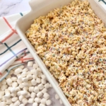 If you’re a Rice Krispie lover, then you are going to go crazy over these cake batter rice Krispie treats. They are incredibly quick and easy to make thanks to boxed funfetti cake mix and marshmallows! A super delicious and impressive dessert recipe made with just a few basic ingredients. Something your entire family will beg you to make over and over again. My kids love them!